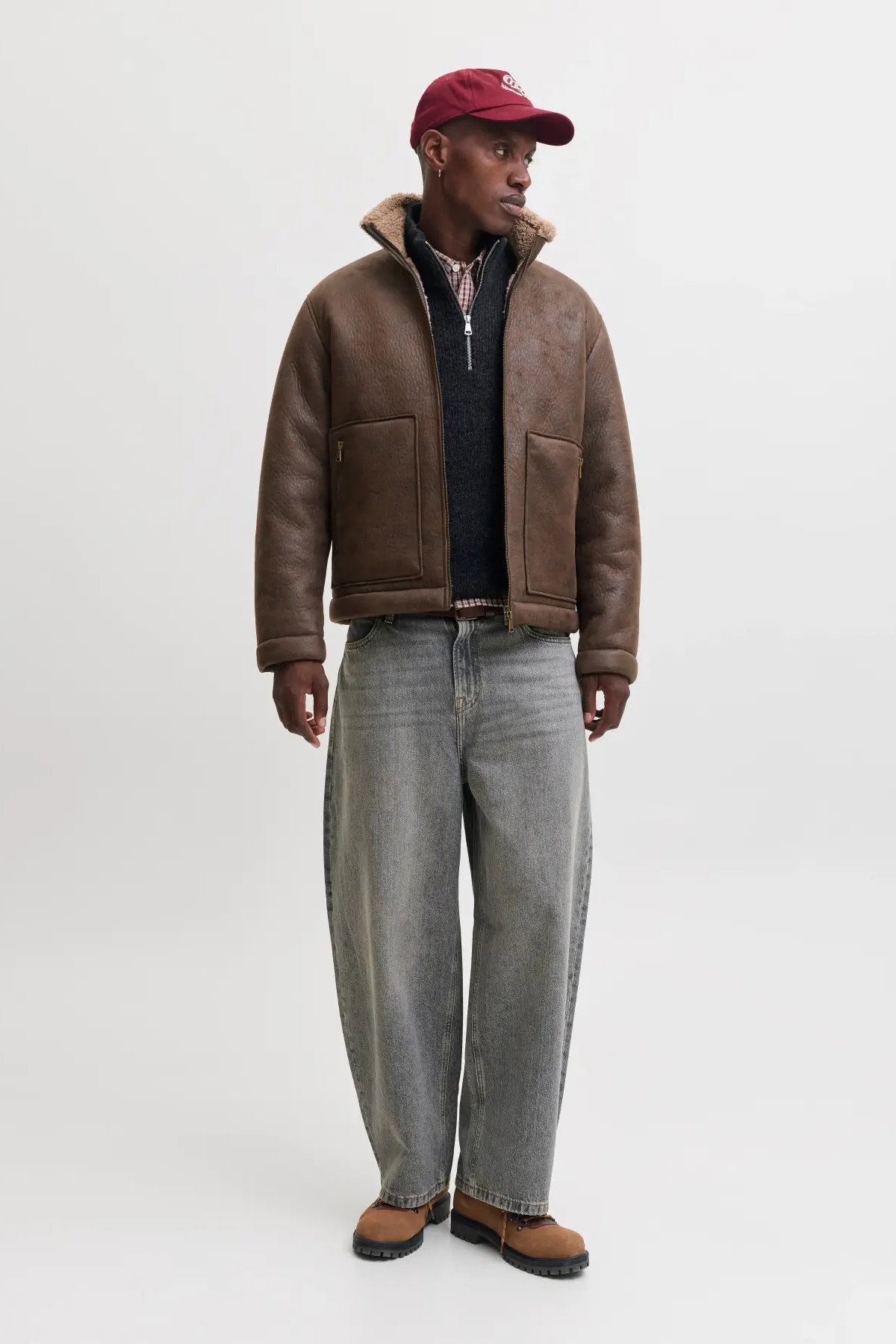 Jack & Jones Erkek Jorsalamanco Kürklü Yaka Napa Mont 12303001 Çikolata Kahve - 4