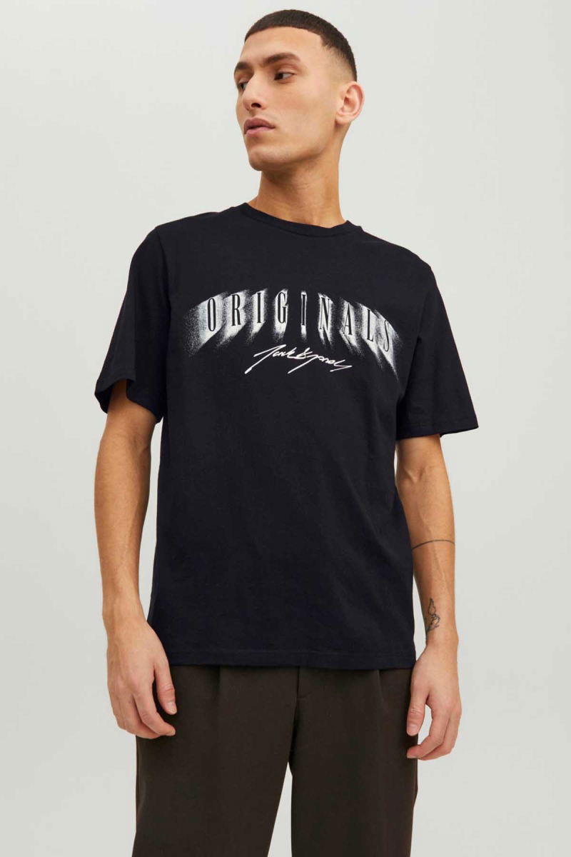 Jack & Jones Erkek Jorscrıpt Baskı Detaylı T-Shirt 12230179 Siyah - 1