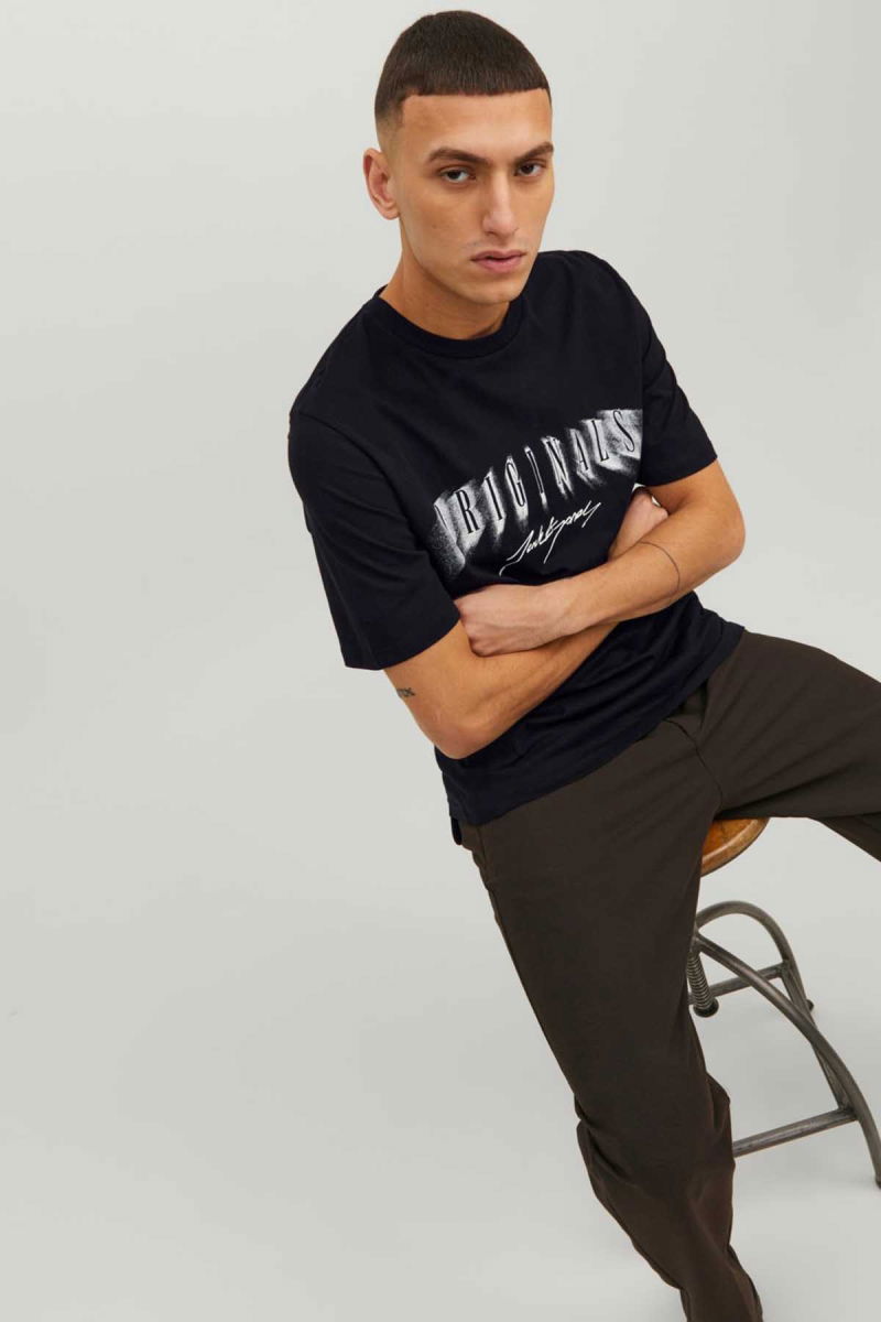 Jack & Jones Erkek Jorscrıpt Baskı Detaylı T-Shirt 12230179 Siyah - 3