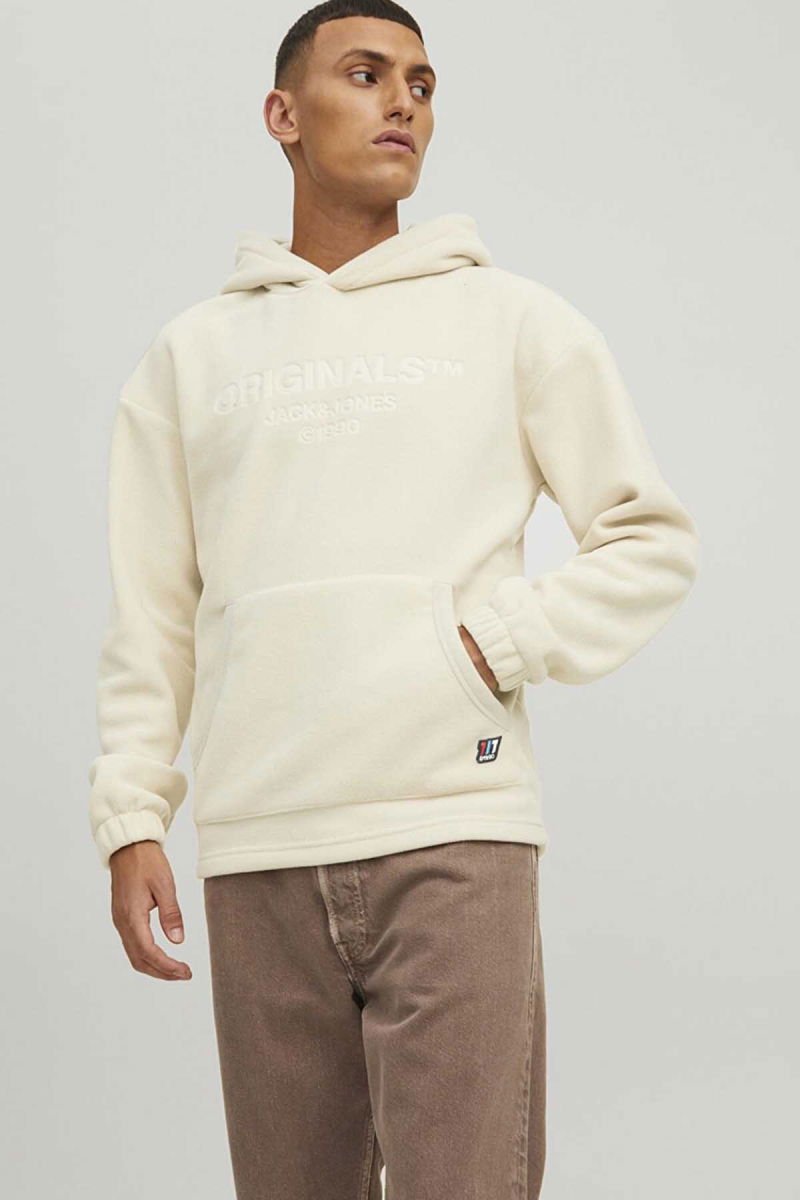 Jack & Jones Erkek Jorslope Fleece Polar Sweatshirt 63412216573 Bej - 1