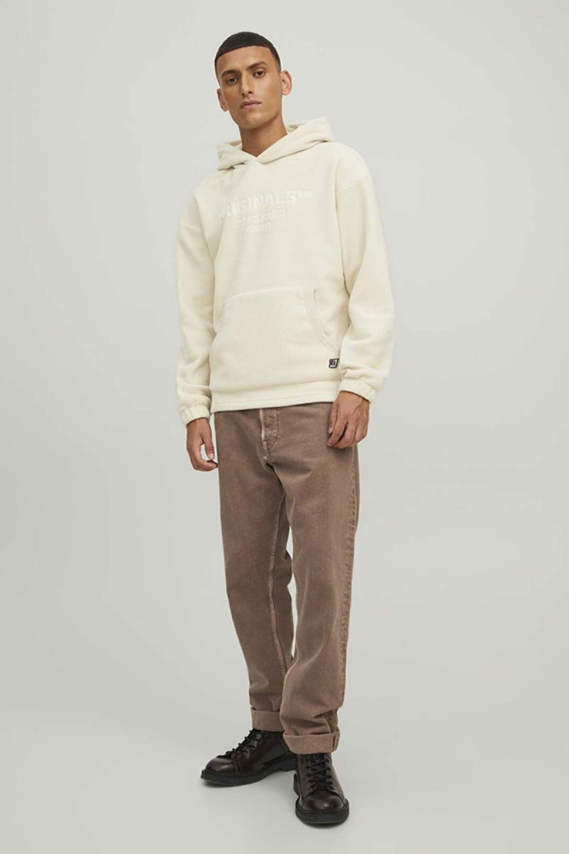 Jack & Jones Erkek Jorslope Fleece Polar Sweatshirt 63412216573 Bej - 2