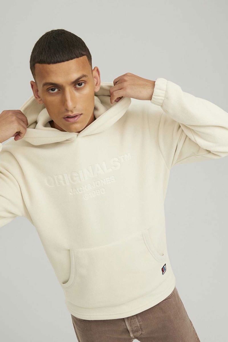 Jack & Jones Erkek Jorslope Fleece Polar Sweatshirt 63412216573 Bej - 3