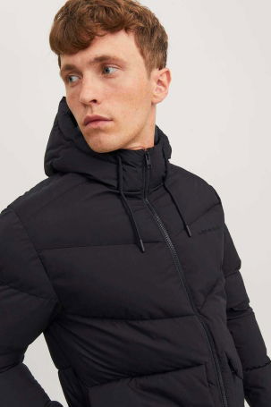 Jack & Jones Erkek Jorvesterbro Kapüşonlu Su Geçirmez Puffer Mont 12238849 Siyah - 3