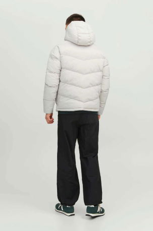 Jack & Jones Erkek Jorvesterbro Kapüşonlu Su Geçirmez Puffer Mont 12238849 Taş - 5