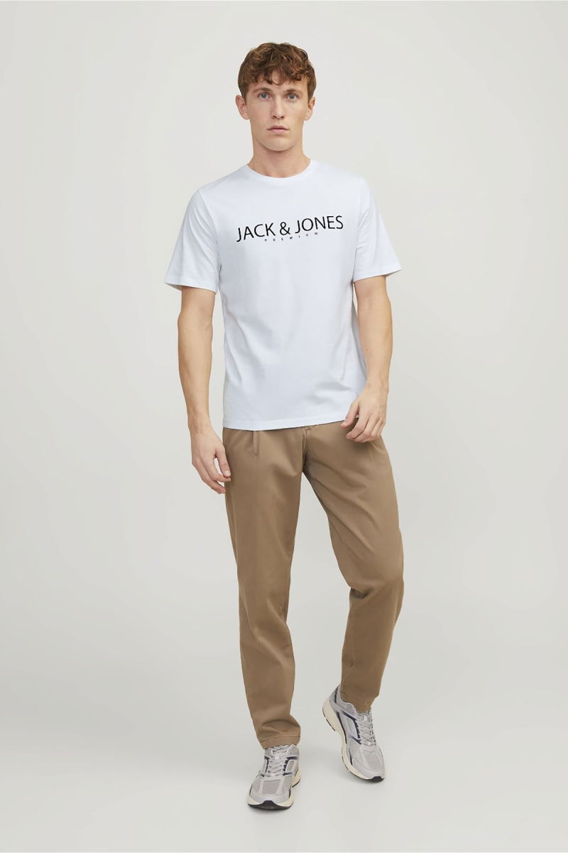 Jack & Jones Erkek Jprblajack Baskı Detaylı Bisiklet Yaka %100 Pamuk T-Shirt 12256971 Beyaz - 3