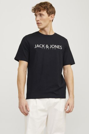 Jack & Jones Erkek Jprblajack Baskı Detaylı Bisiklet Yaka %100 Pamuk T-Shirt 12256971 Siyah - 2