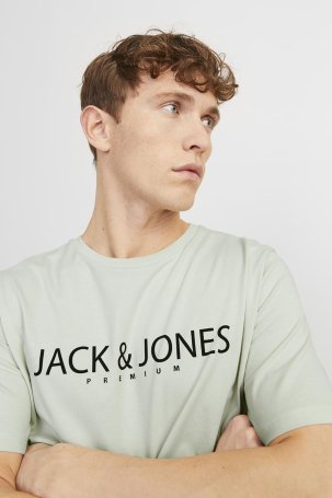Jack & Jones Erkek Jprblajack Baskı Detaylı Bisiklet Yaka %100 Pamuk T-Shirt 12256971 Yeşil - 2