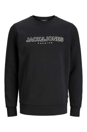 Jack & Jones Erkek Jprblajason Baskılı Bisiklet Yaka Sweatshirt 12245593 Siyah 