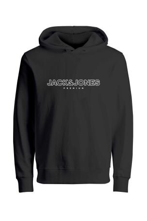Jack & Jones Erkek Jprblajason Baskılı Kapüşonlu Sweatshirt 12249401 Siyah 