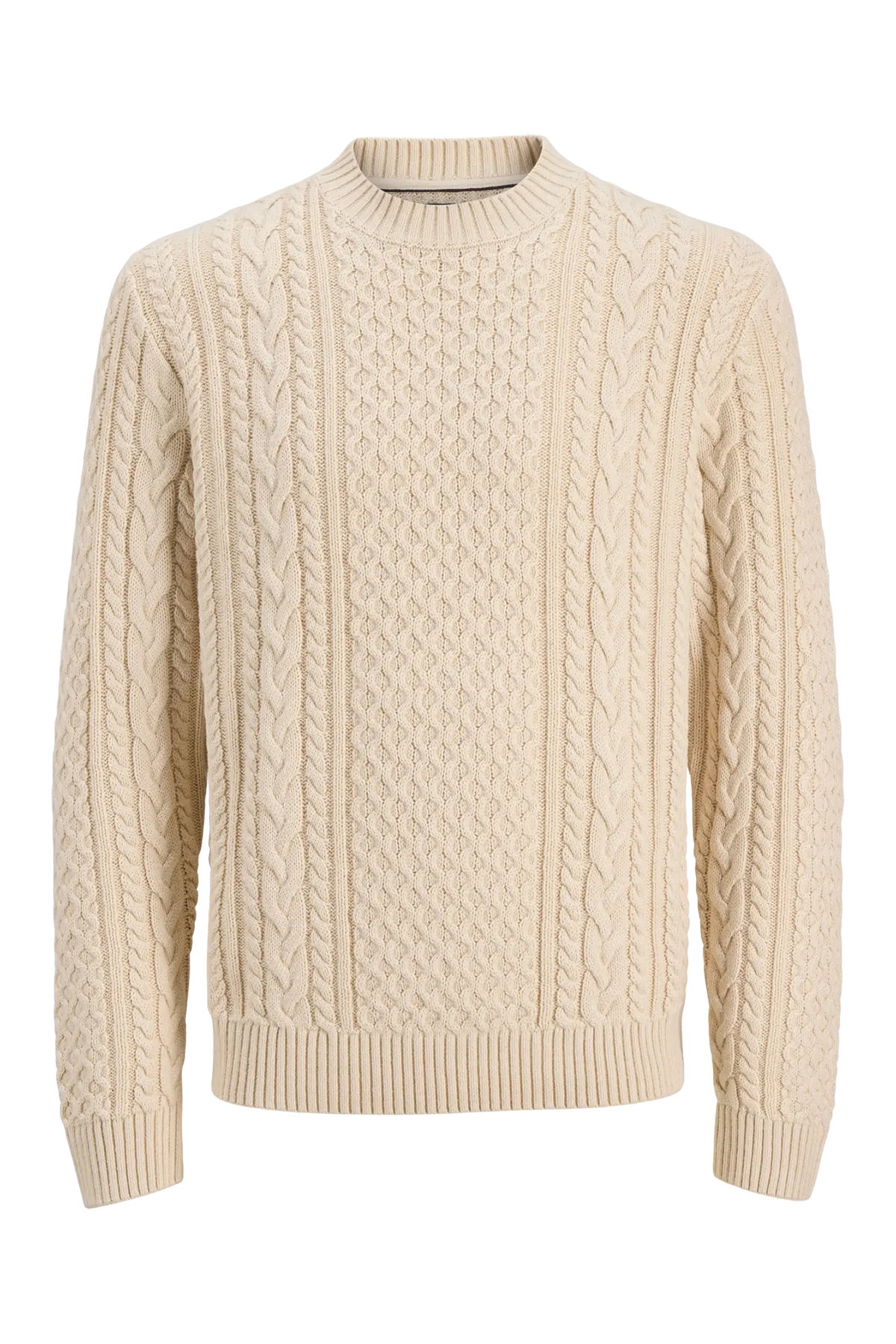 Jack & Jones Erkek Jprblucallum Bisiklet Yaka Pamuklu Örme Kazak 12299945 Krem - 1