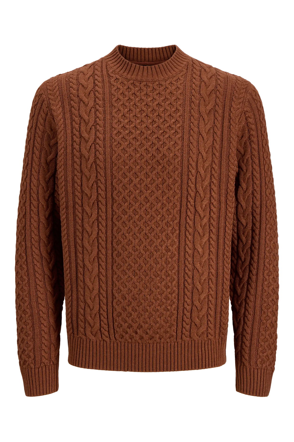 Jack & Jones Erkek Jprblucallum Bisiklet Yaka Pamuklu Örme Kazak 12299945 Tarçın - 1