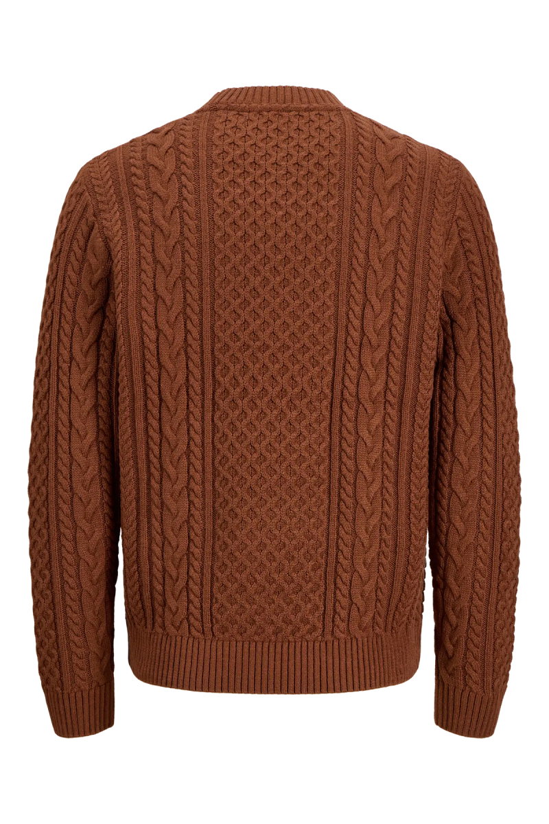 Jack & Jones Erkek Jprblucallum Bisiklet Yaka Pamuklu Örme Kazak 12299945 Tarçın - 4