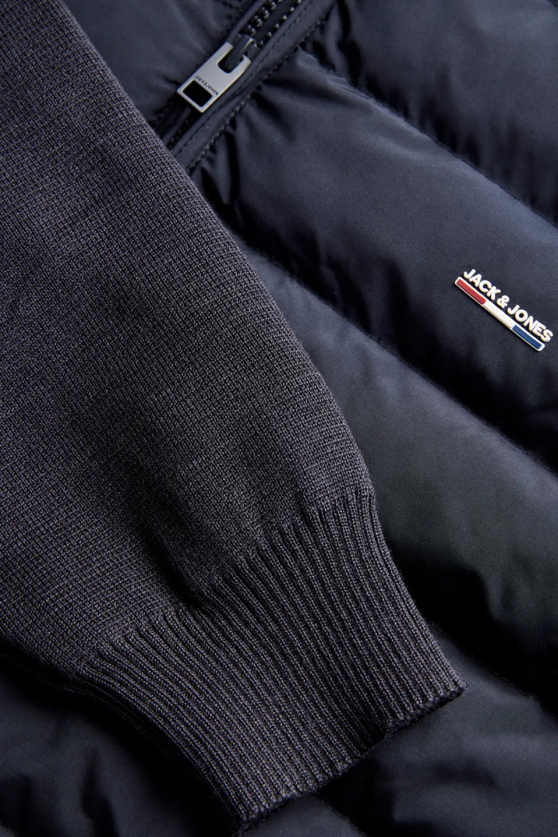 Jack & Jones Erkek Jprblugarry Kolları Örme Dik Yaka Ceket Mont 12303513 Lacivert - 3