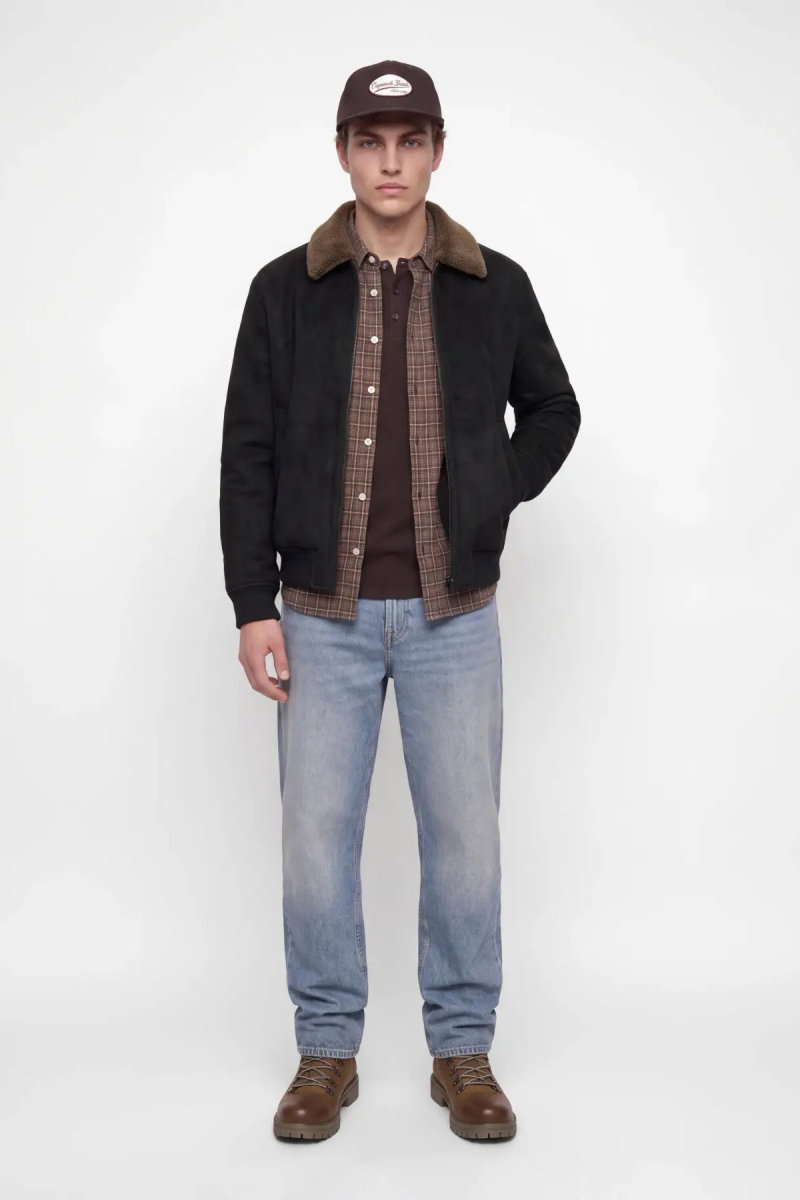 Jack & Jones Erkek Jprbluluke İçi Kürklü Süet Mont 12282444 Black - 4