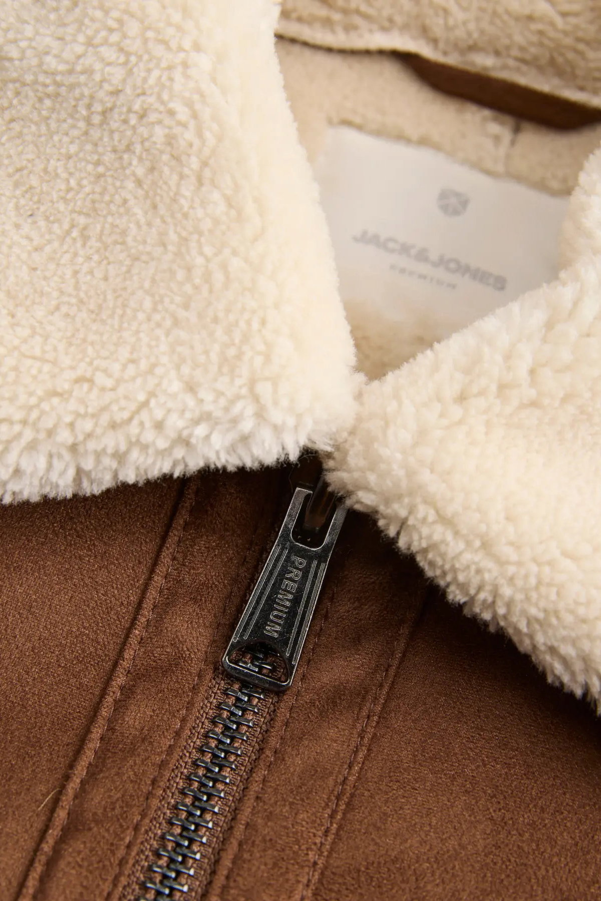 Jack & Jones Erkek Jprbluluke İçi Kürklü Süet Mont 12282444 Kahverengi - 3