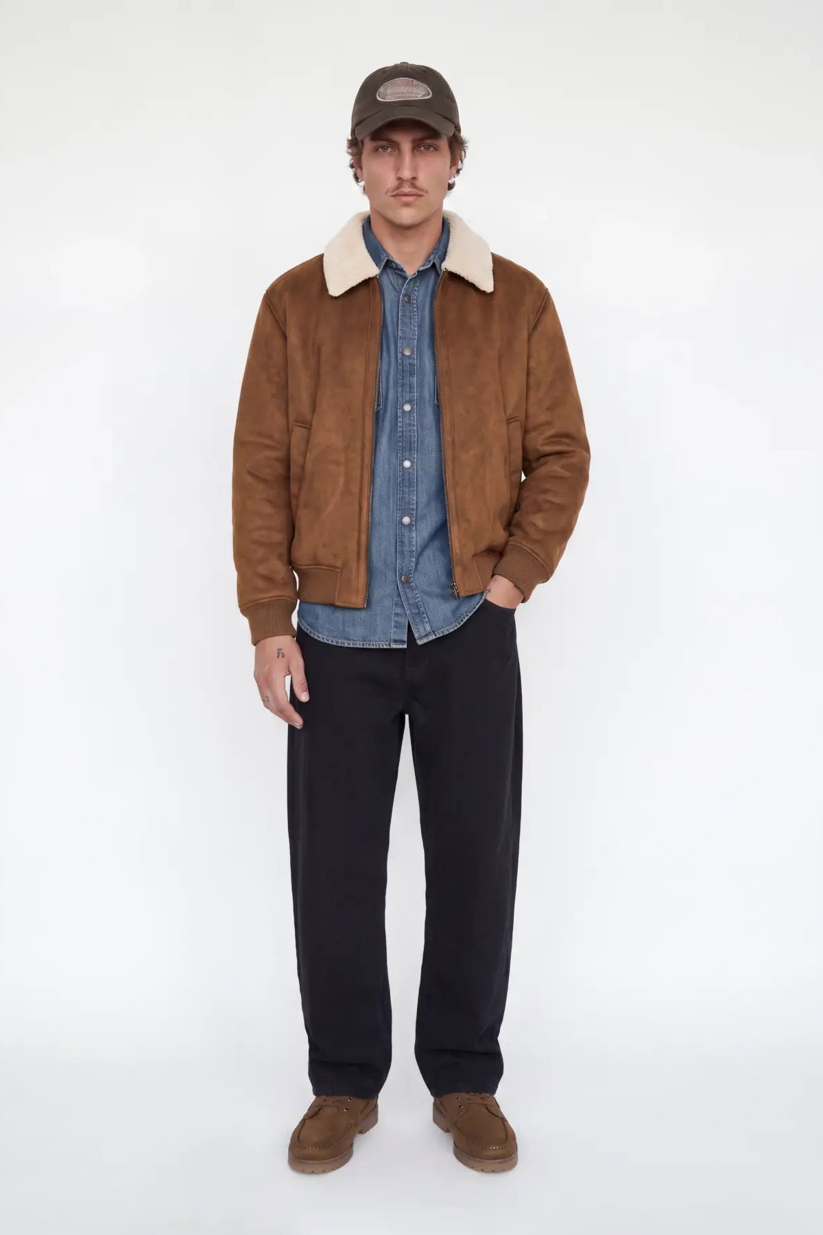 Jack & Jones Erkek Jprbluluke İçi Kürklü Süet Mont 12282444 Kahverengi - 4