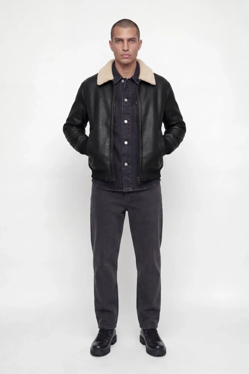 Jack & Jones Erkek Jprbluluke İçi Kürklü Süet Mont 12282444 Siyah - 4