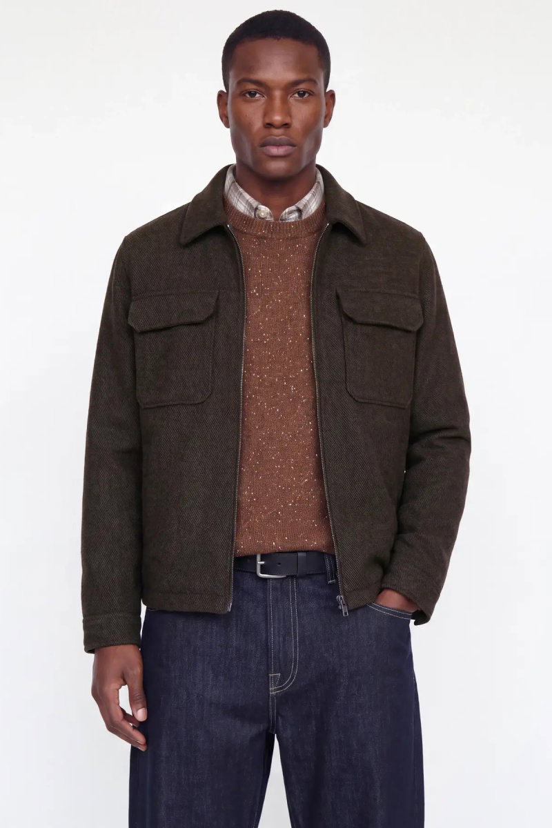 Jack & Jones Erkek Jprbluwakefıeld Suya Dayanıklı Yün Mont 12300742 Çikolata Kahve - 2