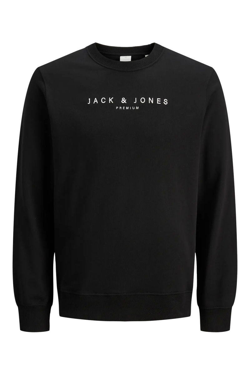 Jack & Jones Erkek Jprccjayson Yazı Detaylı Bisiklet Yaka %100 Pamuk Sweatshirt 12283436 Siyah - 1