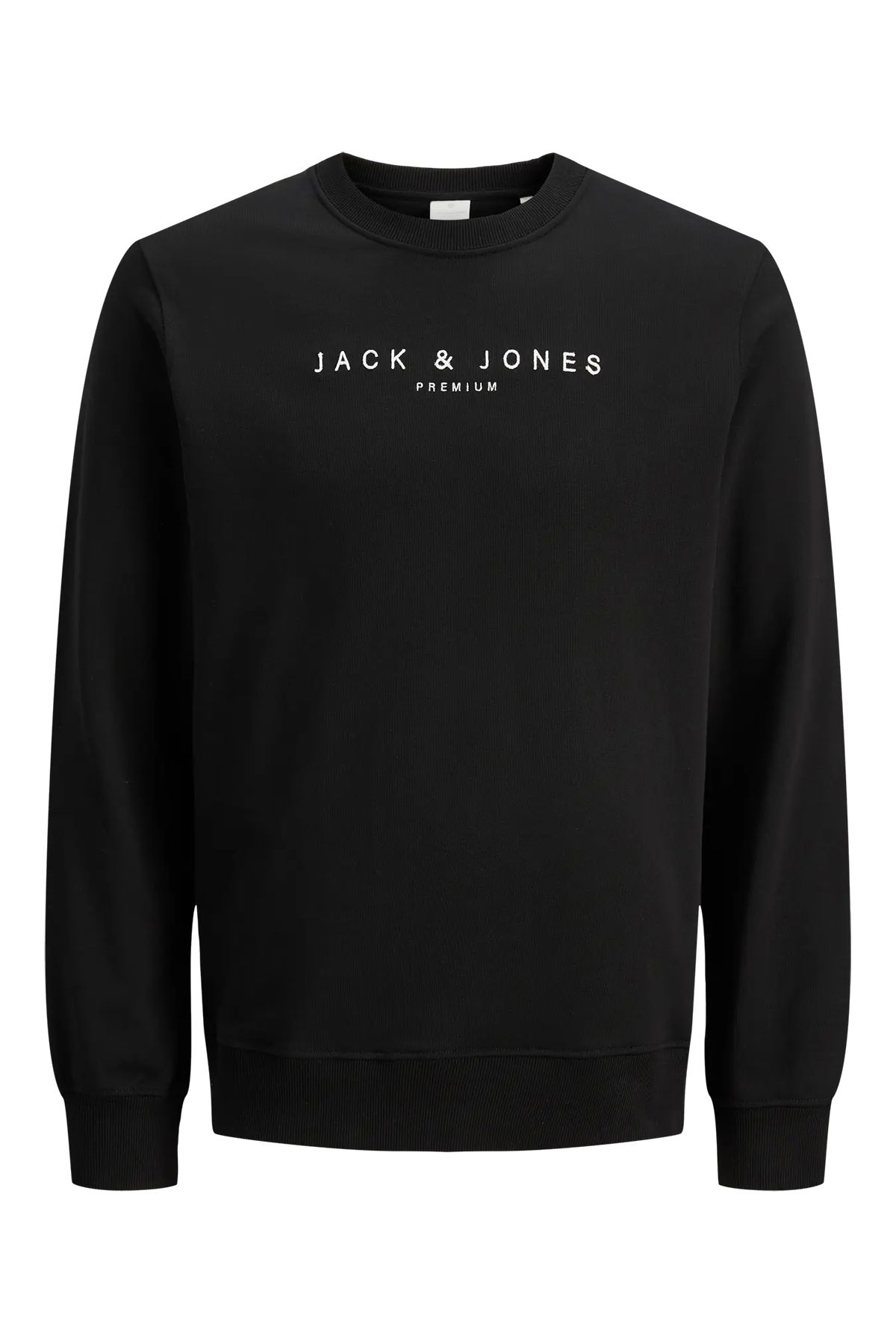 Jack & Jones Erkek Jprccjayson Yazı Detaylı Bisiklet Yaka %100 Pamuk Sweatshirt 12283436 Siyah - 1