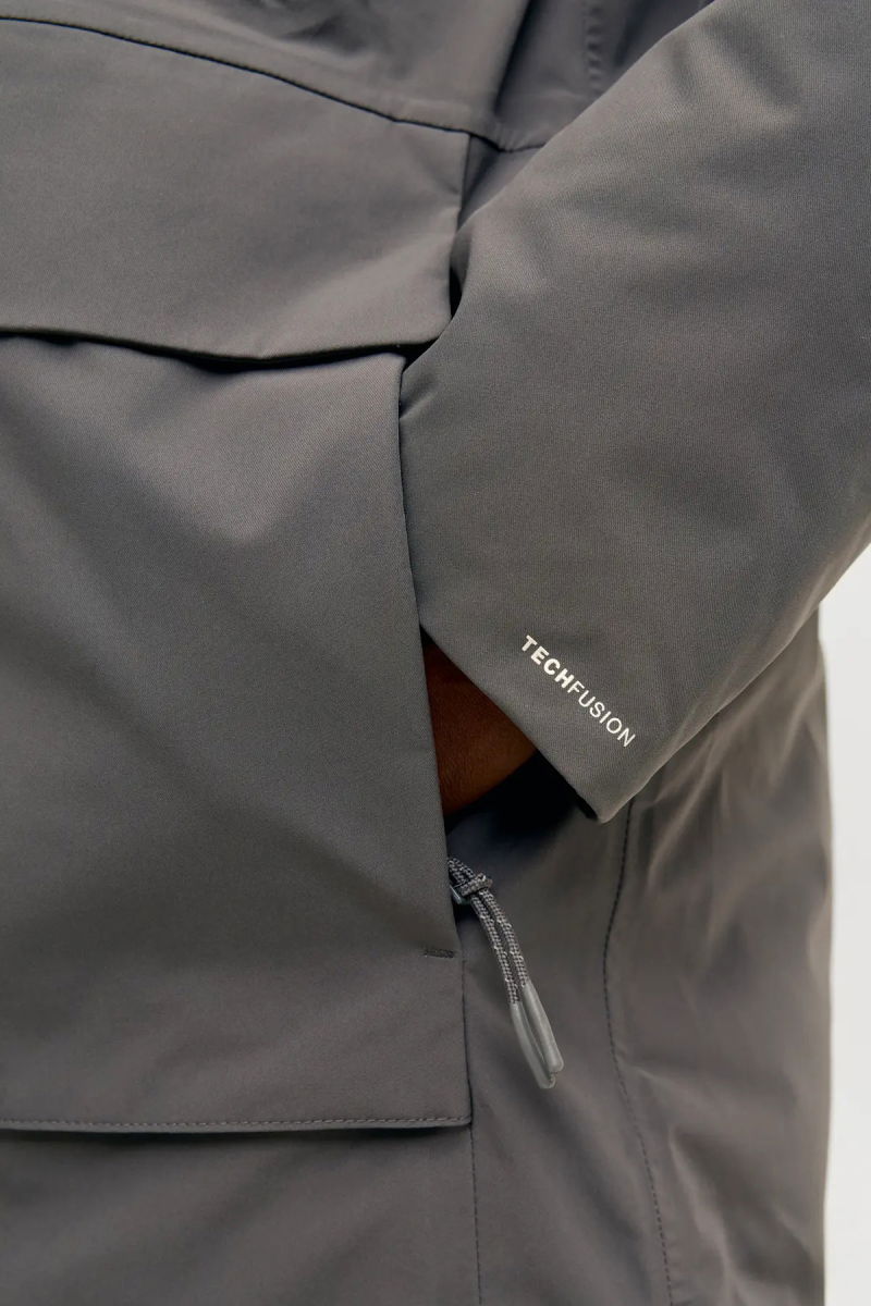 Jack & Jones Erkek Jprccmoon Su Geçirmez Kapüşonlu Kaban 12280904 Füme - 3