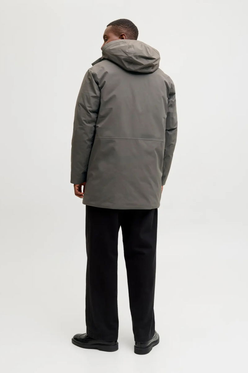 Jack & Jones Erkek Jprccmoon Su Geçirmez Kapüşonlu Kaban 12280904 Füme - 5