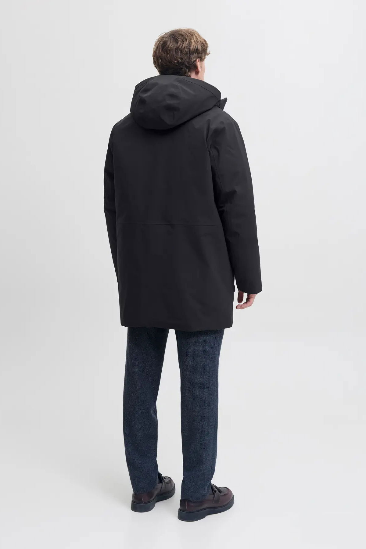 Jack & Jones Erkek Jprccmoon Su Geçirmez Kapüşonlu Kaban 12280904 Siyah - 5