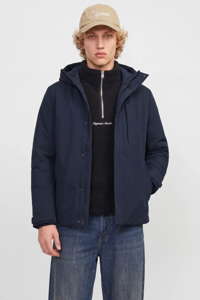 Jack & Jones Erkek Jprkeen Suya Dayanıklı Kapüşonlu Mont 12298866 Lacivert - 2