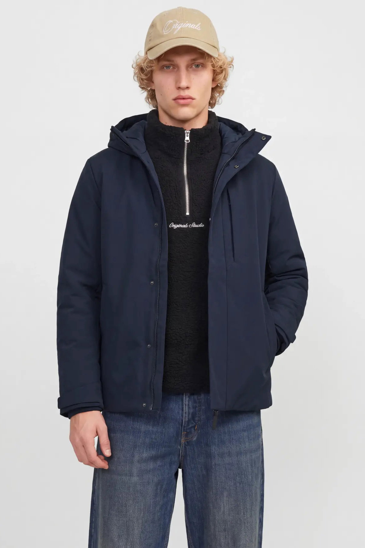 Jack & Jones Erkek Jprkeen Suya Dayanıklı Kapüşonlu Mont 12298866 Lacivert - 2