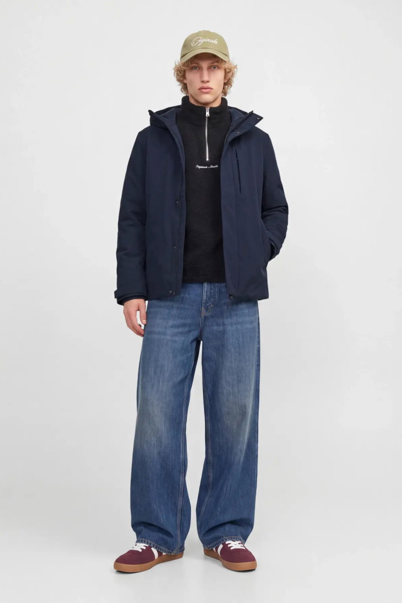 Jack & Jones Erkek Jprkeen Suya Dayanıklı Kapüşonlu Mont 12298866 Lacivert - 4