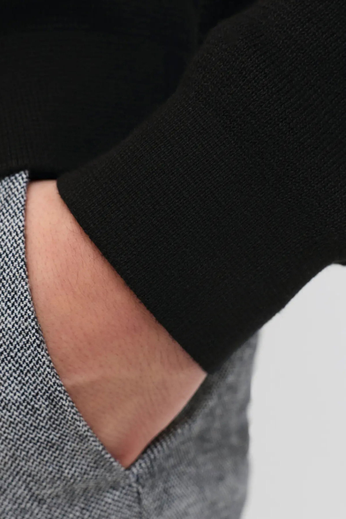 Jack & Jones Erkek Jprmılano Yarım Fermuarlı %100 Pamuk Örme Kazak 12259664 Siyah - 4