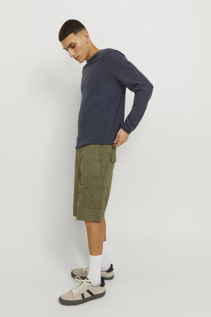 Jack & Jones Erkek Jpstcole %100 Pamuk Kargo Şort 12253222 Haki 