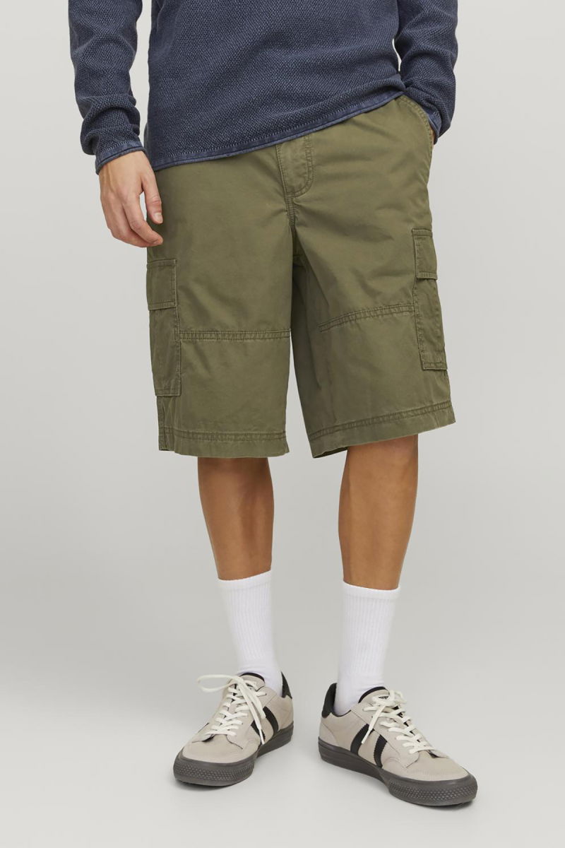 Jack & Jones Erkek Jpstcole %100 Pamuk Kargo Şort 12253222 Haki - 3