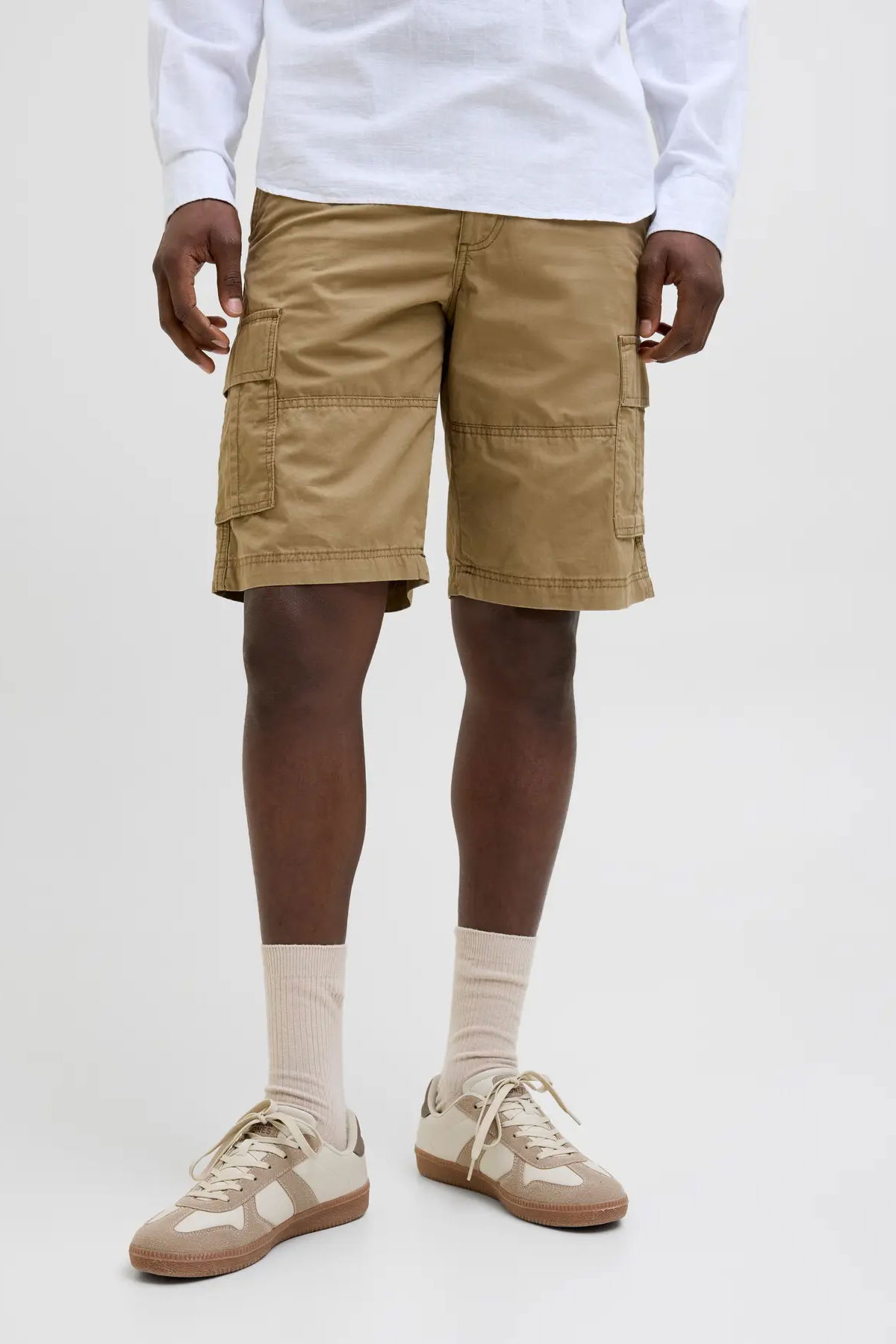 Jack & Jones Erkek Jpstcole Rahat Kalıp %100 Pamuk Kargo Şort 12274389 Camel - 1