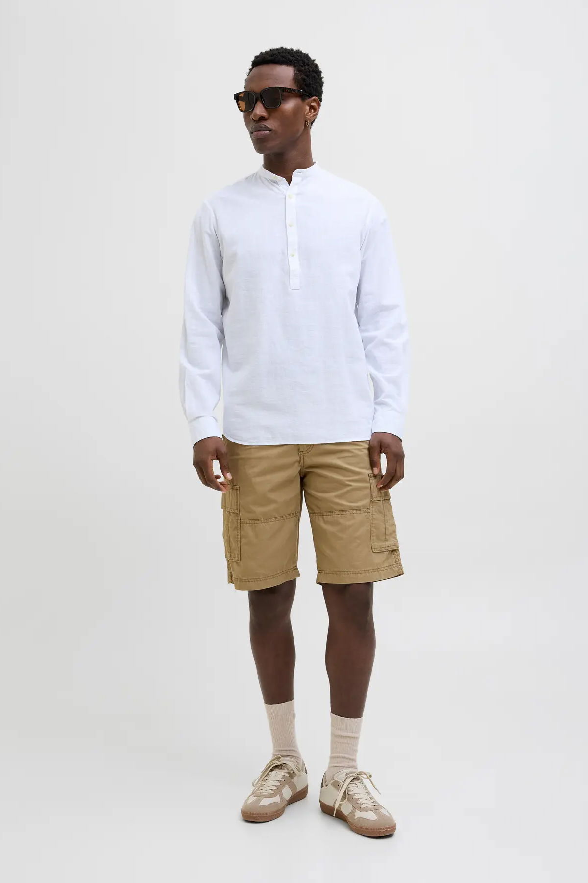 Jack & Jones Erkek Jpstcole Rahat Kalıp %100 Pamuk Kargo Şort 12274389 Camel - 3