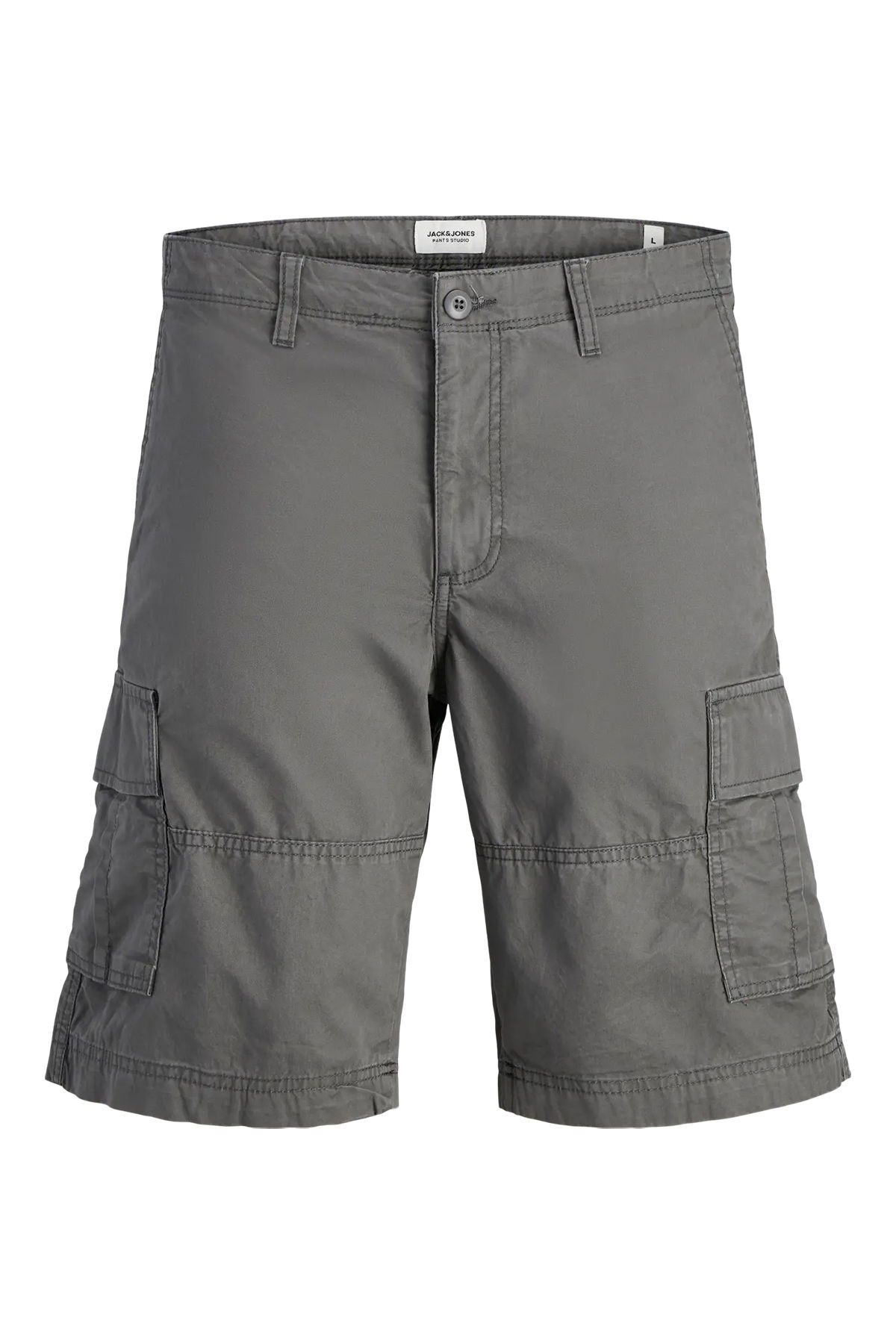 Jack & Jones Erkek Jpstcole Rahat Kalıp %100 Pamuk Kargo Şort 12274389 Füme - 1
