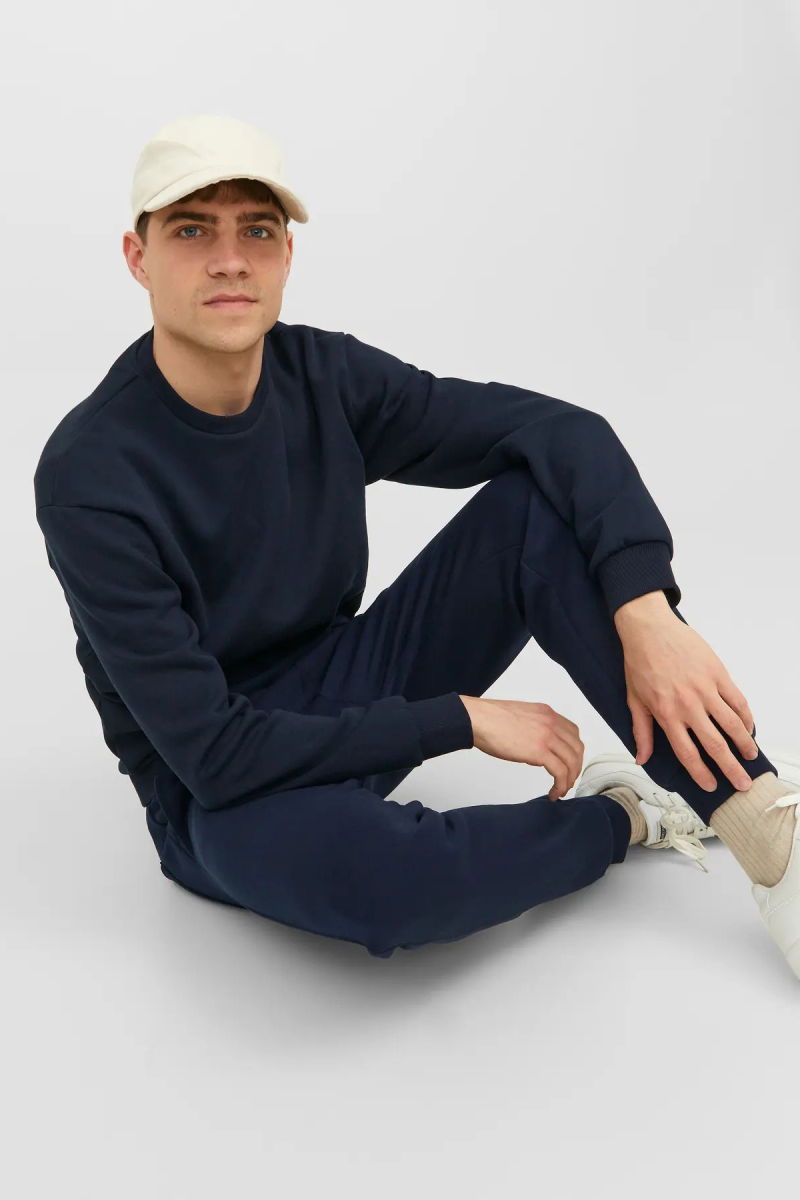 Jack & Jones Erkek Jpstgordon Elastik Bel Pamuklu Eşofman Altı 12249274 Lacivert - 4