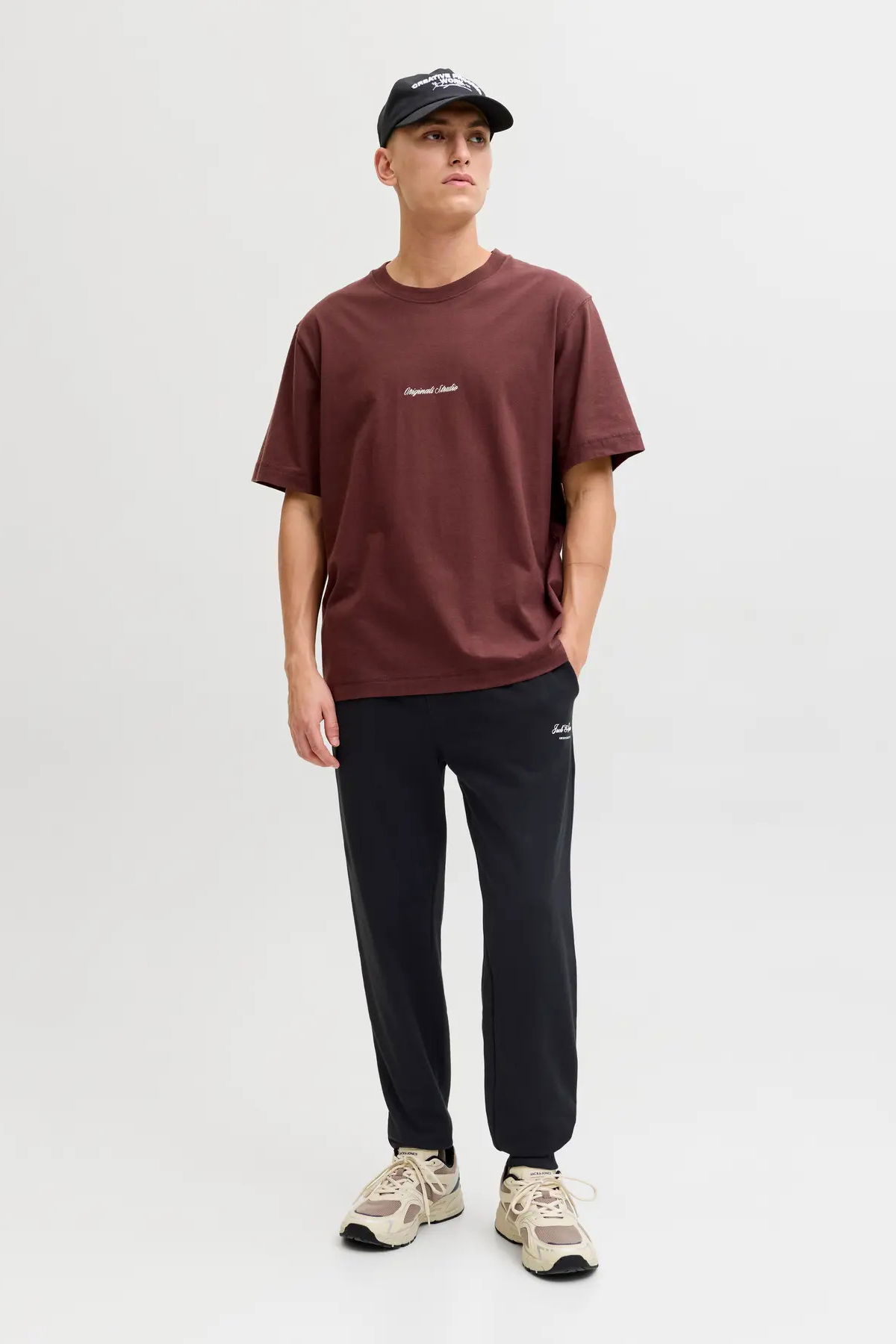 Jack & Jones Erkek Jpstgordon Logo Detaylı Çift Cepli Eşofman Altı 12288641 Siyah - 1