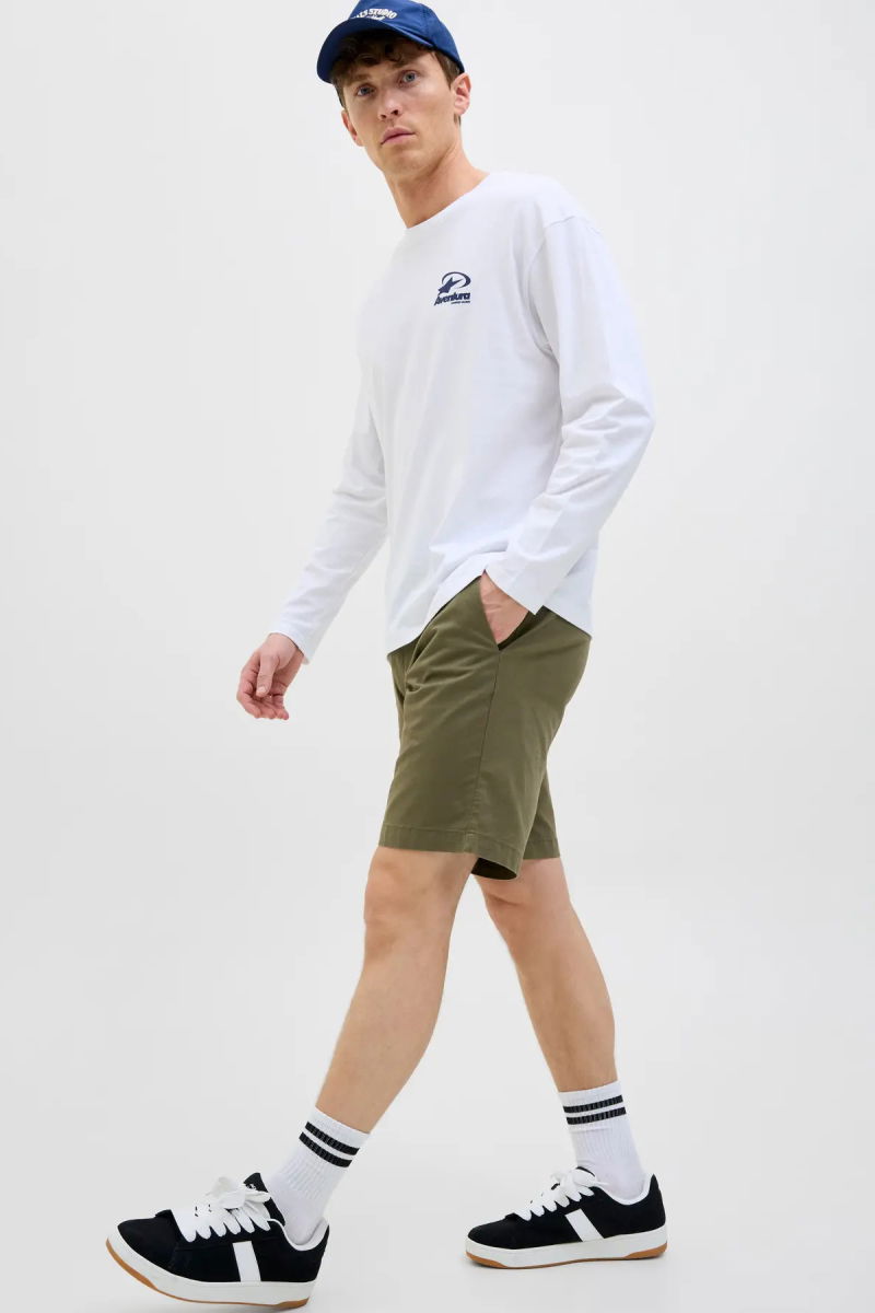 Jack & Jones Erkek Jpstjaıden Rahat Kesim Beli İp Detaylı Pamuklu Şort 12274983 Haki 