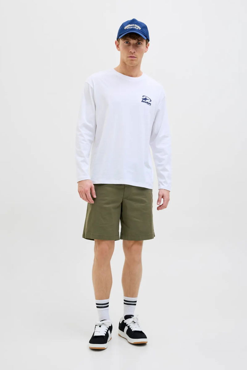 Jack & Jones Erkek Jpstjaıden Rahat Kesim Beli İp Detaylı Pamuklu Şort 12274983 Haki - 3
