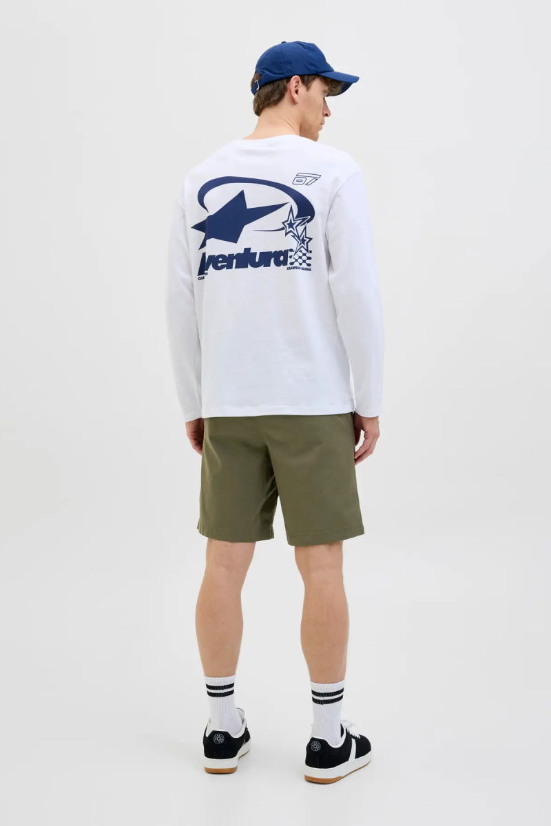 Jack & Jones Erkek Jpstjaıden Rahat Kesim Beli İp Detaylı Pamuklu Şort 12274983 Haki - 5