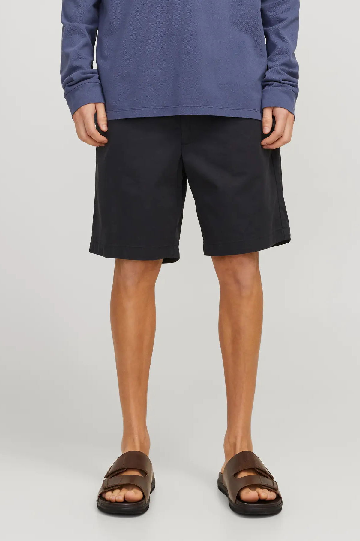 Jack & Jones Erkek Jpstjaıden Rahat Kesim Beli İp Detaylı Pamuklu Şort 12274983 Siyah - 2