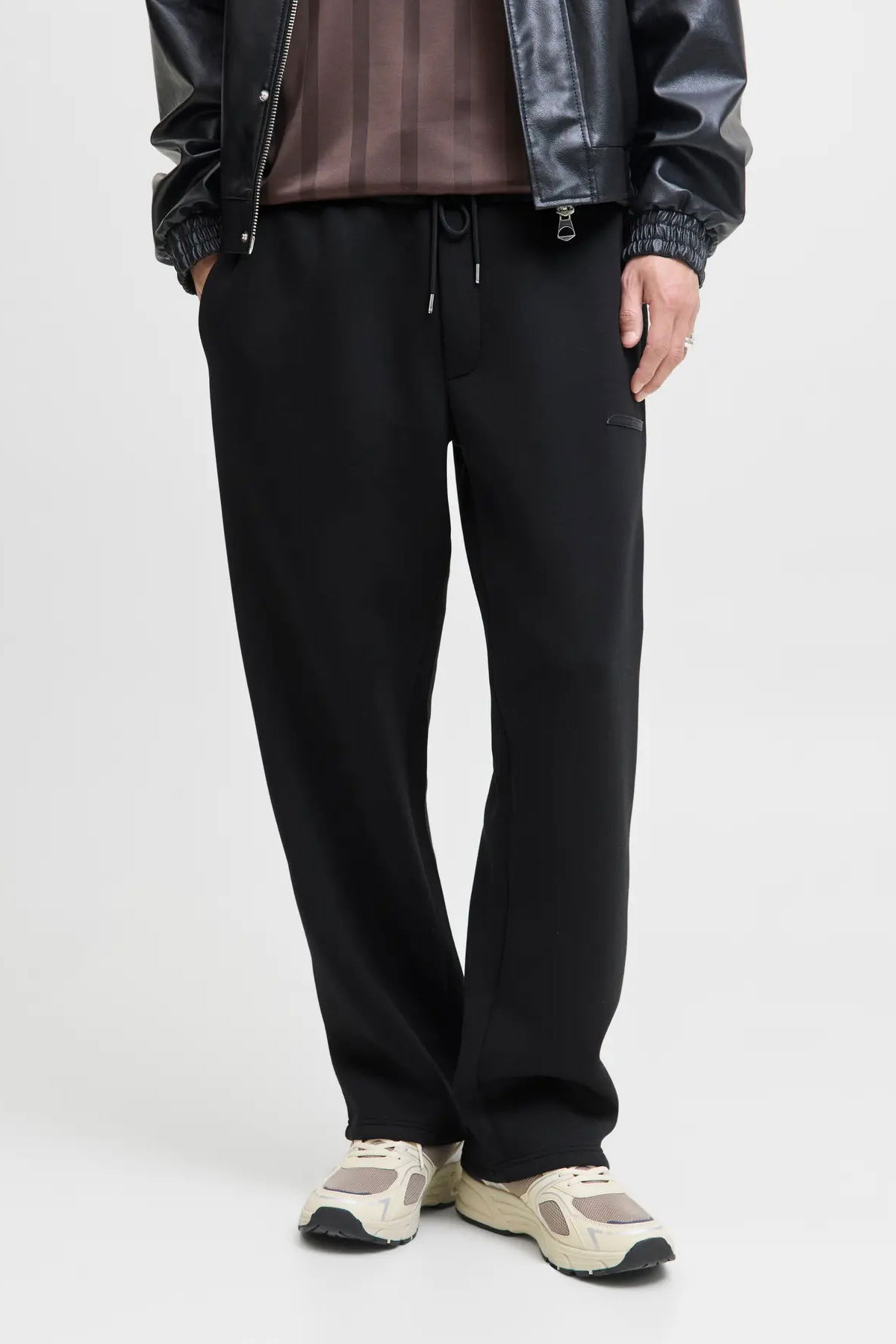 Jack & Jones Erkek Jpstkarl Beli Lastikli ve İpli Eşofman Altı 12283592 Siyah - 2