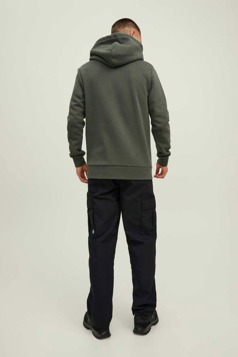 Jack & Jones Erkek Kapüşonlu Baskılı Sweatshirt 63412216242 Haki - 5