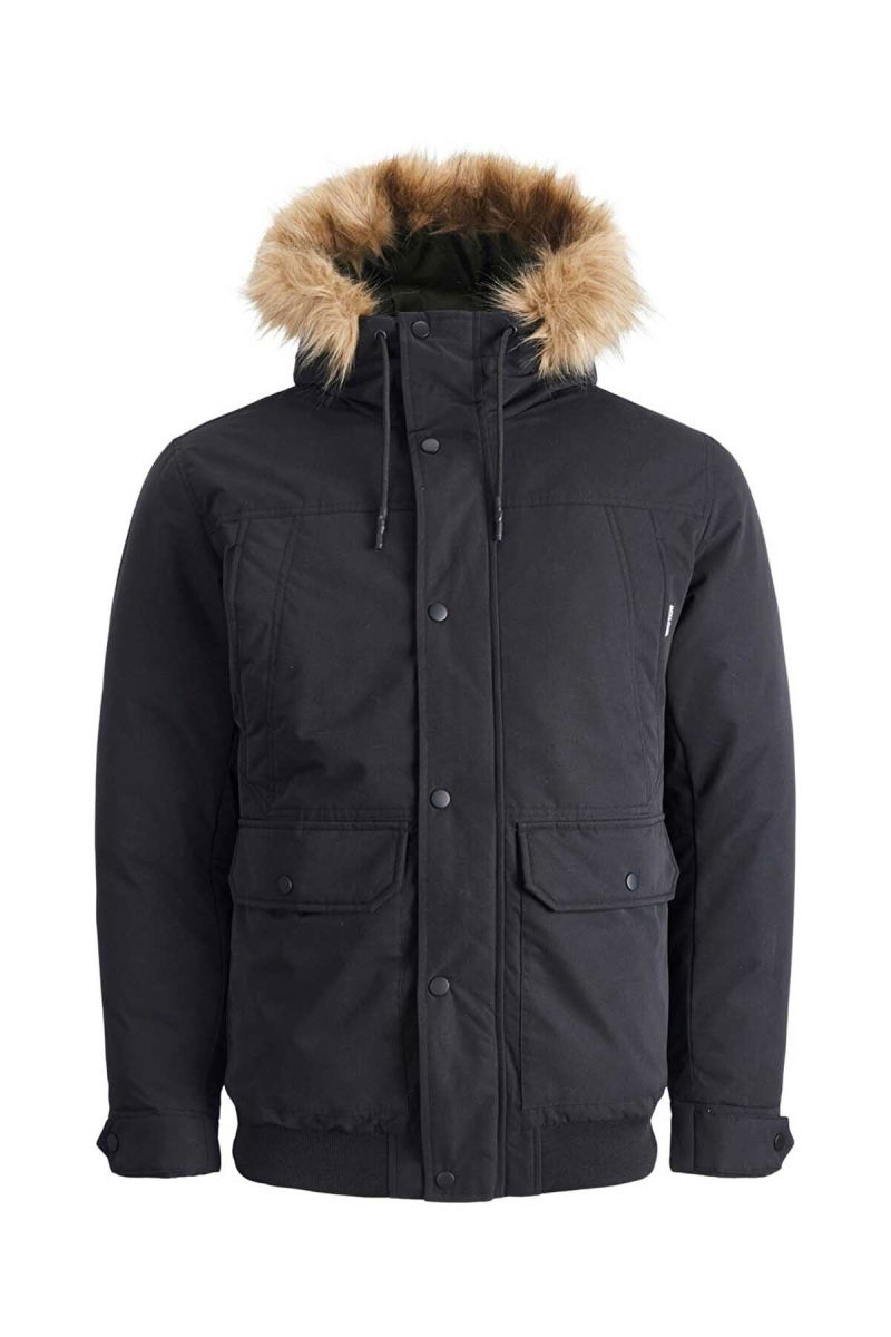 Jack & Jones Erkek Kapüşonlu Mont 63412211978 Siyah - 1