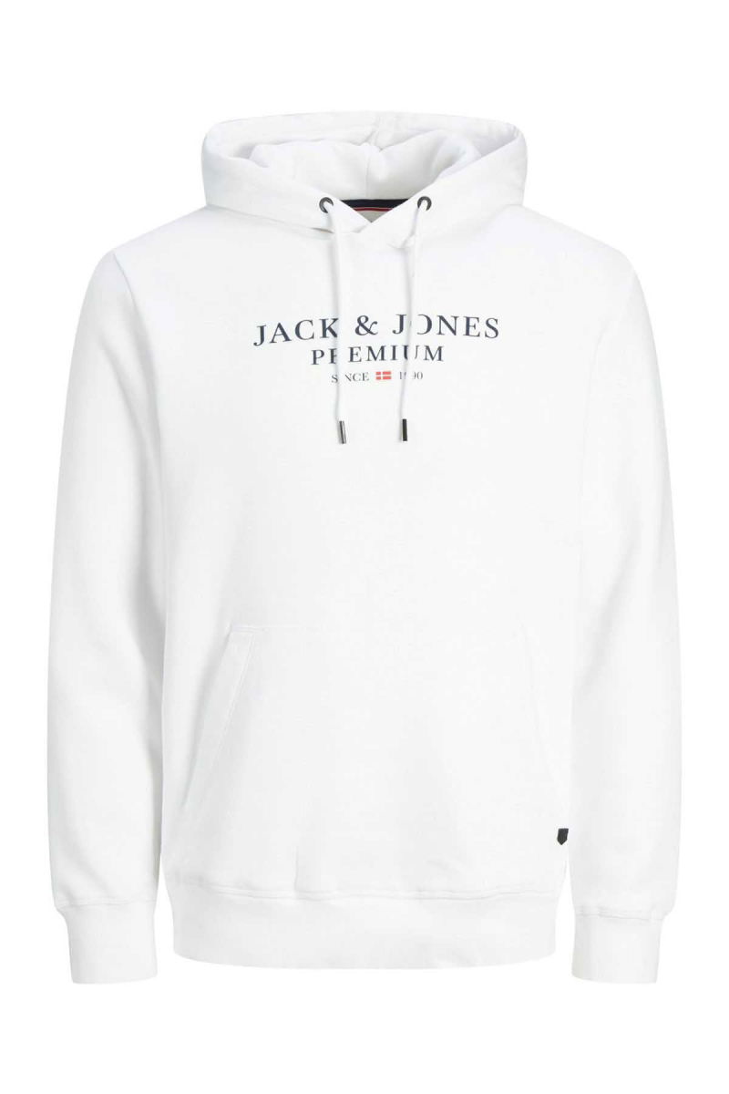 Jack & Jones Erkek Kapüşonlu Sweatshirt Jprbluarchıe 63412216335 Beyaz 