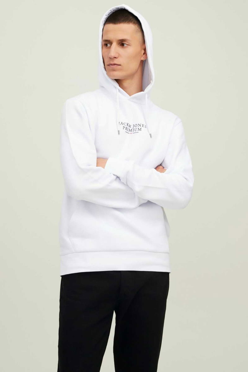 Jack & Jones Erkek Kapüşonlu Sweatshirt Jprbluarchıe 63412216335 Beyaz - 3