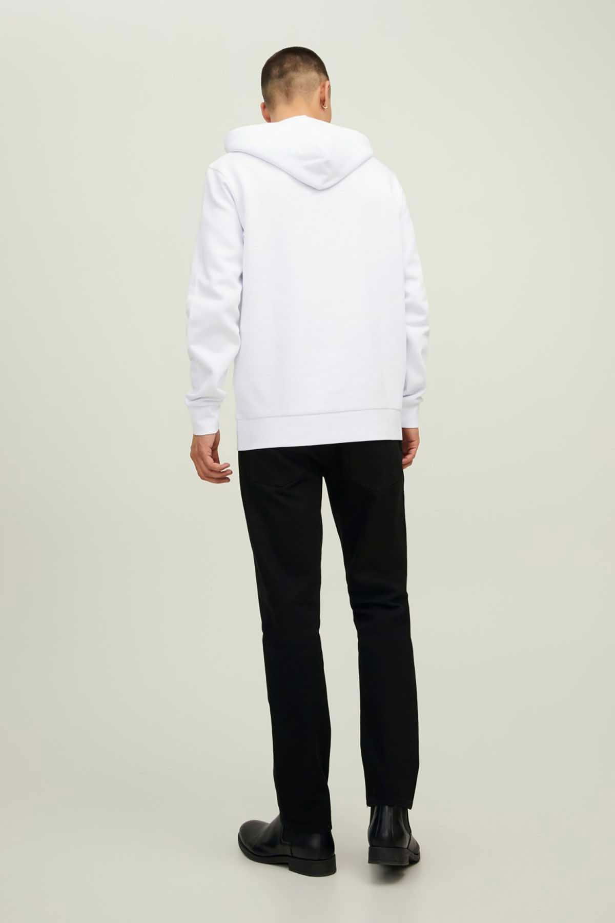 Jack & Jones Erkek Kapüşonlu Sweatshirt Jprbluarchıe 63412216335 Beyaz - 5
