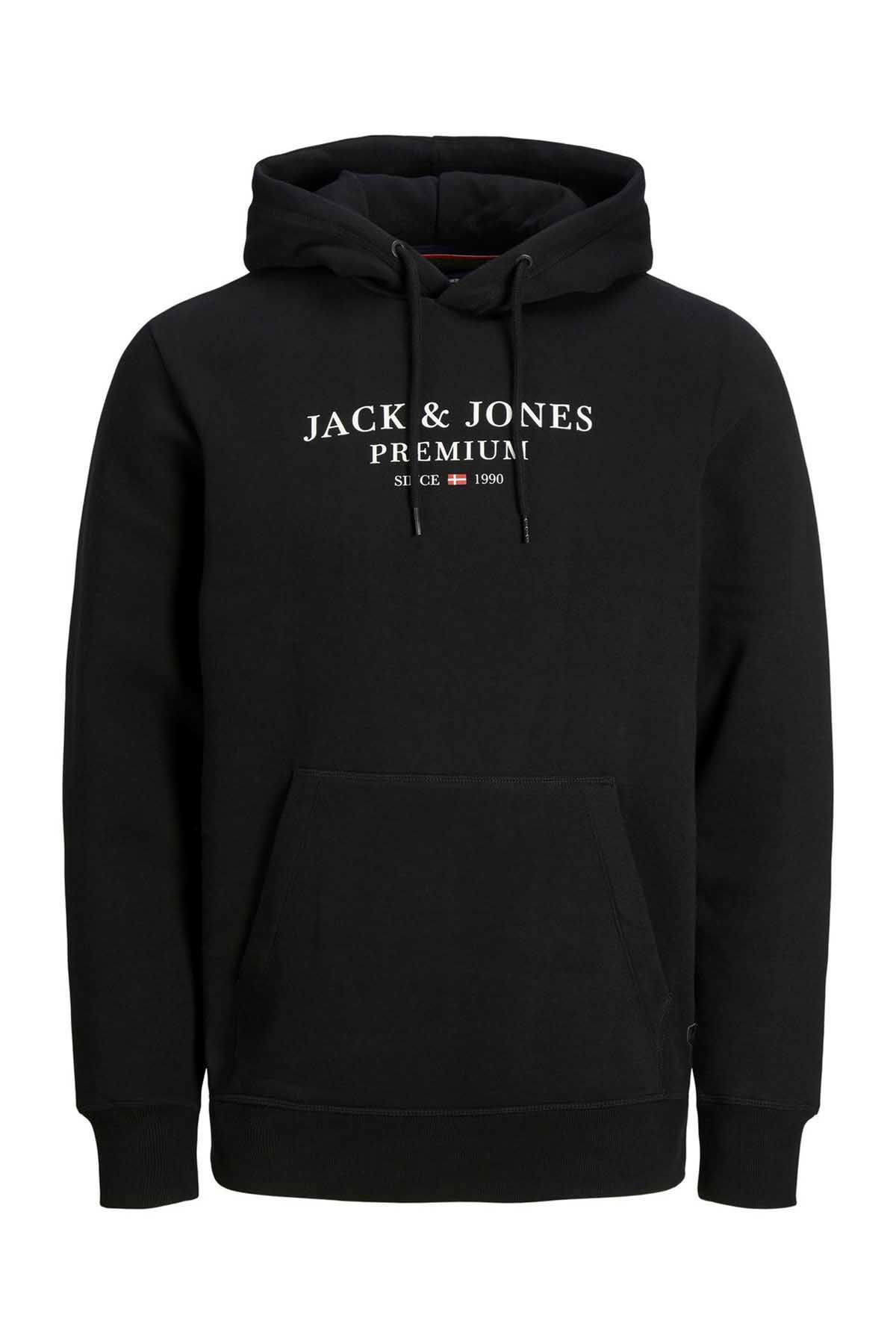 Jack & Jones Erkek Kapüşonlu Sweatshirt Jprbluarchıe 63412216335 Siyah - 1