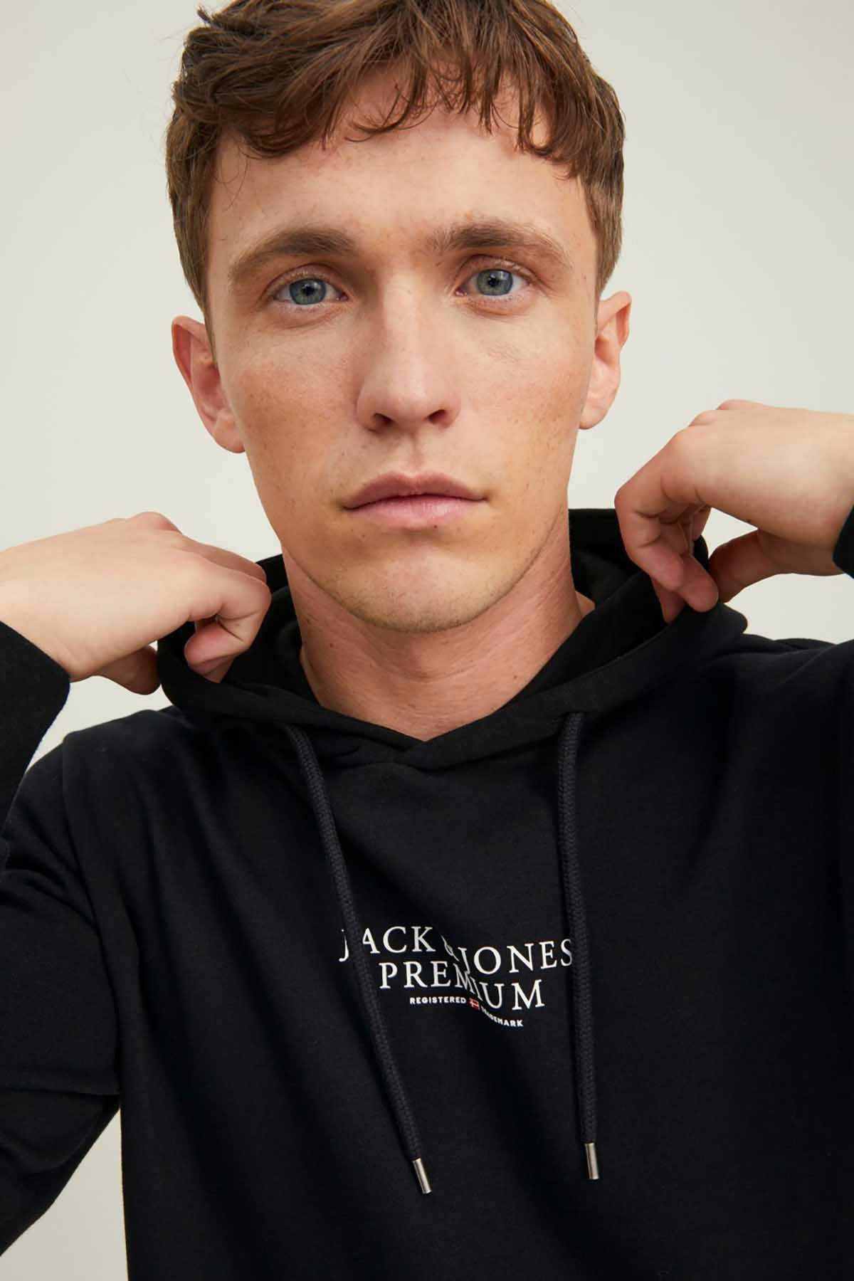 Jack & Jones Erkek Kapüşonlu Sweatshirt Jprbluarchıe 63412216335 Siyah - 2